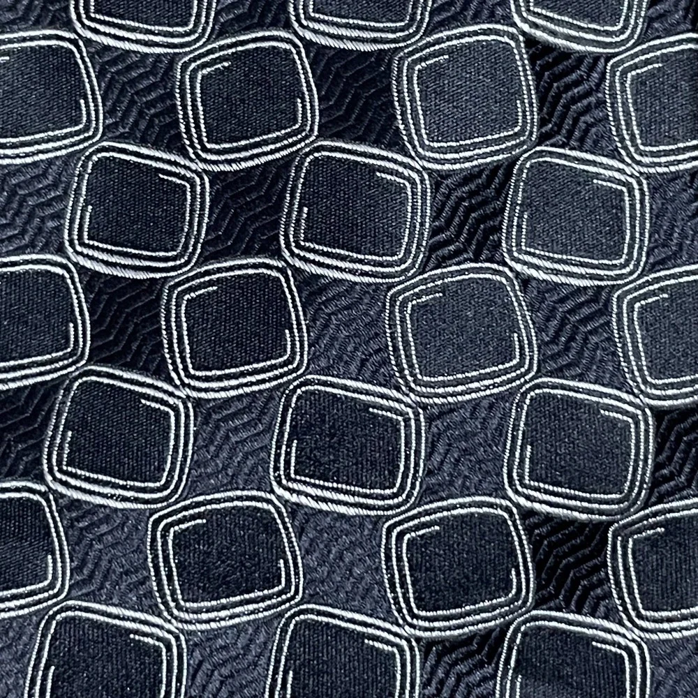 Giorgio Armani Italy Black Silver Silk Tie Designer‎ Executive Minimalist